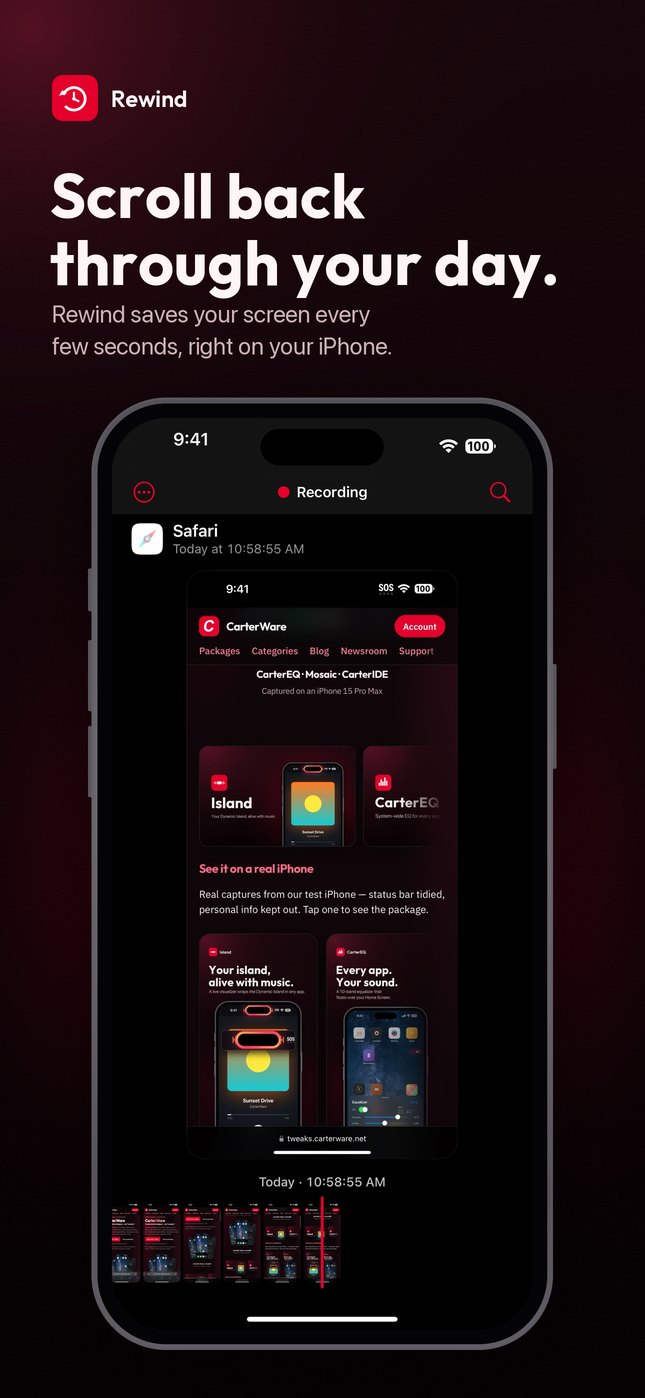 Rewind: Scroll back through your day.