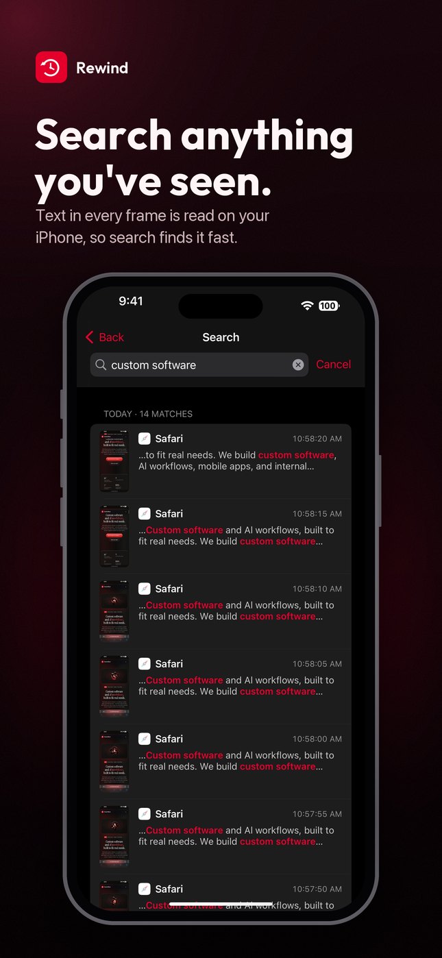 Rewind: Search anything you've seen.
